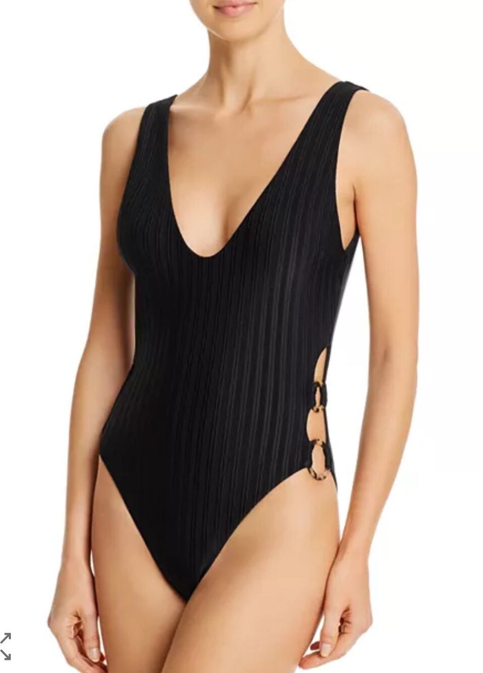 Dolce Vita Women’s Side-Ring One Piece Swimsuit in Black. Size S. New with Tag